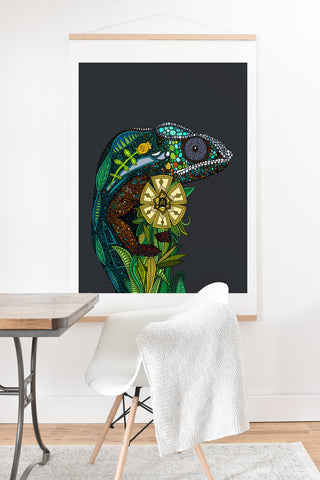 Sharon Turner Chameleon Pewter Art Print And Hanger