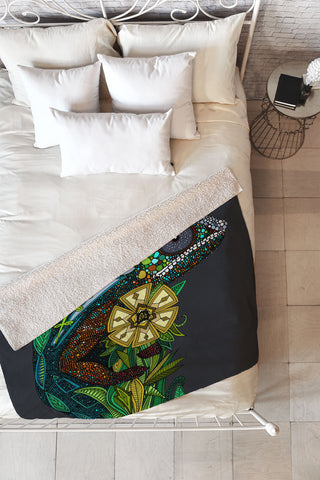 Sharon Turner Chameleon Pewter Fleece Throw Blanket