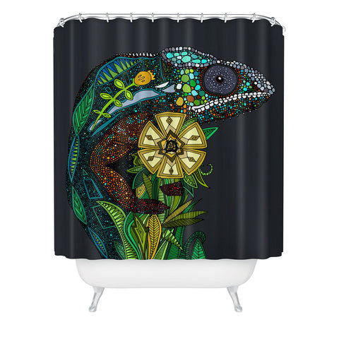 Sharon Turner Chameleon Pewter Shower Curtain
