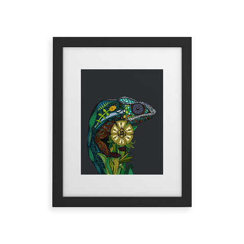 Sharon Turner Chameleon Pewter Framed Art Print