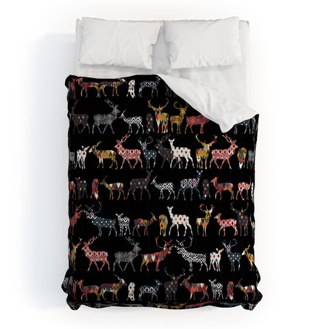 Sharon Turner Charcoal Spice Deer Comforter