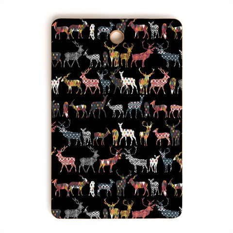Sharon Turner Charcoal Spice Deer Cutting Board Rectangle