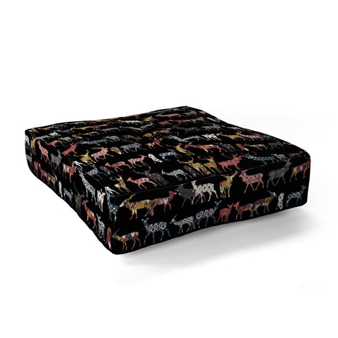 Sharon Turner Charcoal Spice Deer Floor Pillow Square