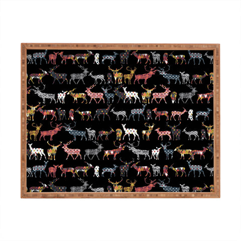 Sharon Turner Charcoal Spice Deer Rectangular Tray