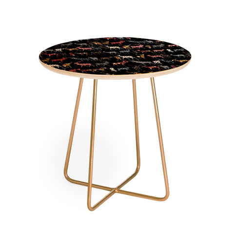 Sharon Turner Charcoal Spice Deer Round Side Table