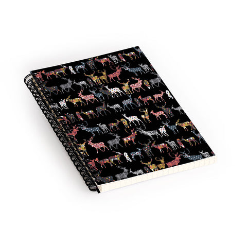 Sharon Turner Charcoal Spice Deer Spiral Notebook