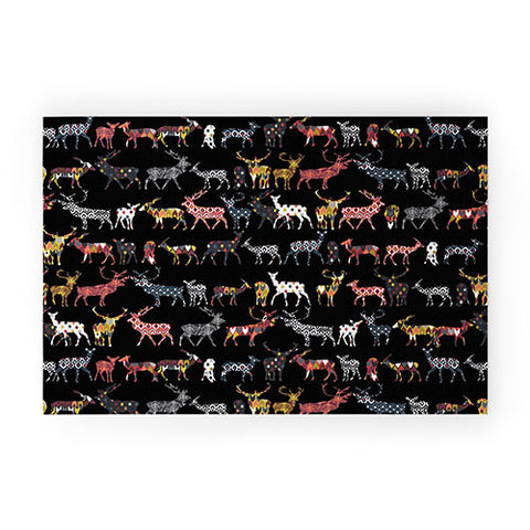 Sharon Turner Charcoal Spice Deer Welcome Mat