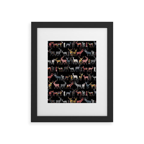 Sharon Turner Charcoal Spice Deer Framed Art Print