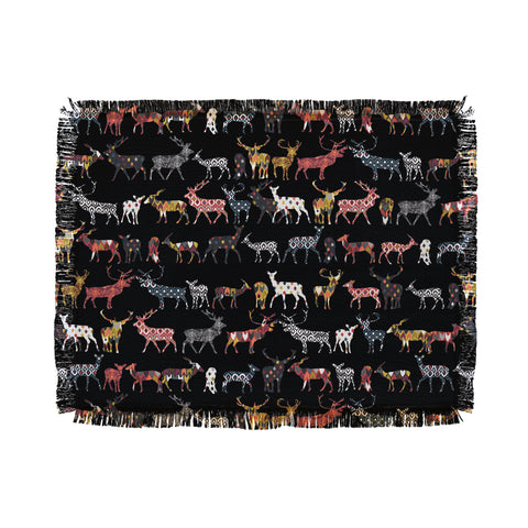 Sharon Turner Charcoal Spice Deer Throw Blanket