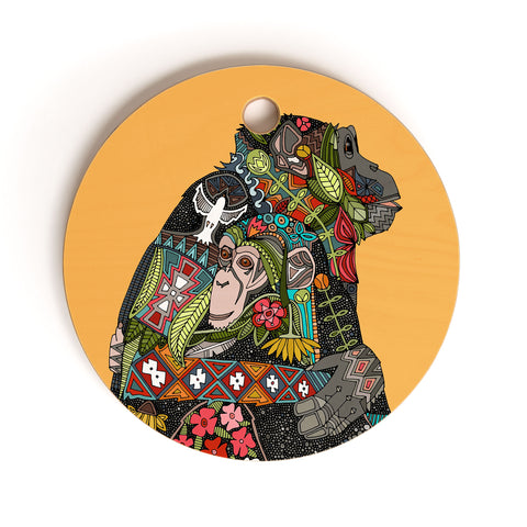Sharon Turner Chimpanzee Love Cutting Board Round