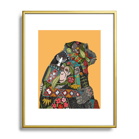 Sharon Turner Chimpanzee Love Metal Framed Art Print
