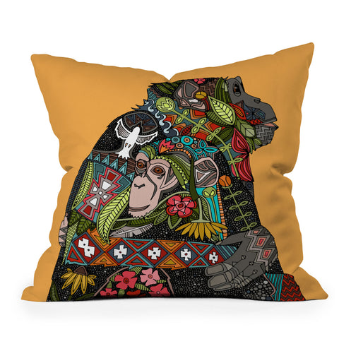 Sharon Turner Chimpanzee Love Throw Pillow