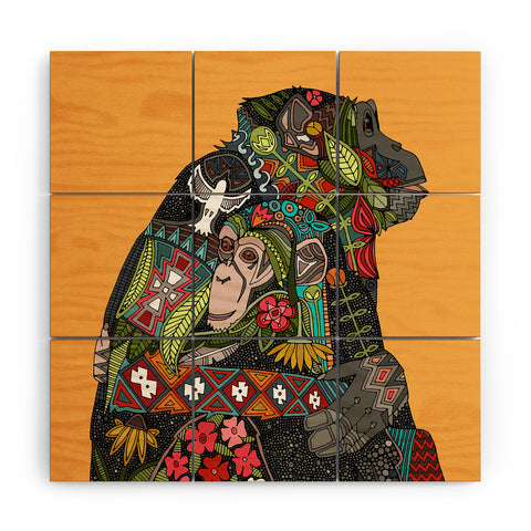 Sharon Turner Chimpanzee Love Wood Wall Mural