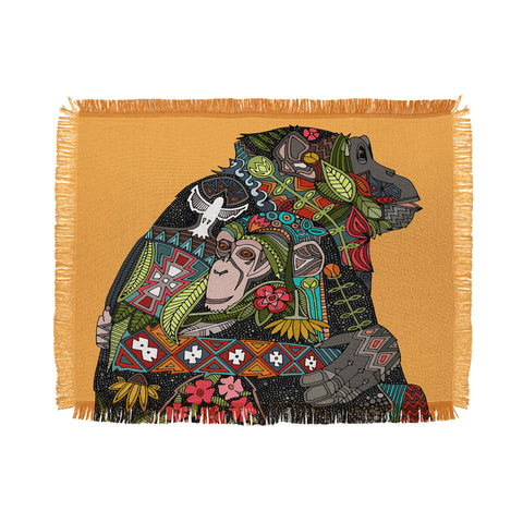 Sharon Turner Chimpanzee Love Throw Blanket