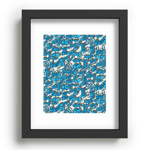 Sharon Turner Chinese Animals Blue Recessed Framing Rectangle
