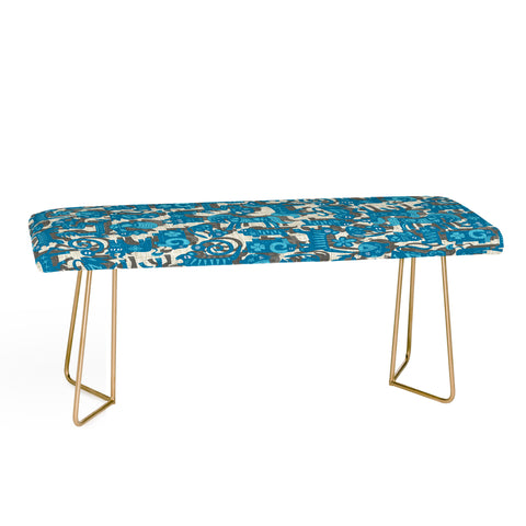 Sharon Turner Chinese Animals Blue Bench