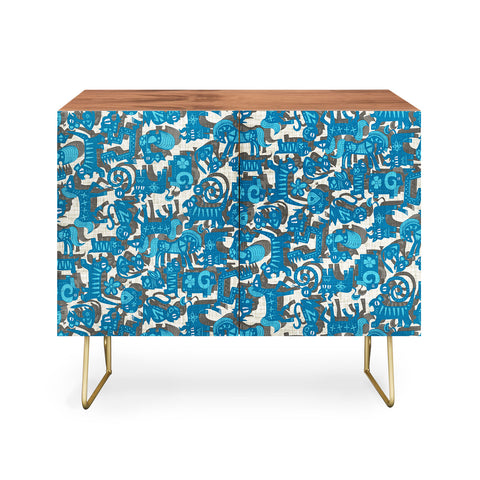 Sharon Turner Chinese Animals Blue Credenza