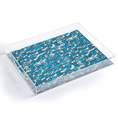 Sharon Turner Chinese Animals Blue Acrylic Tray