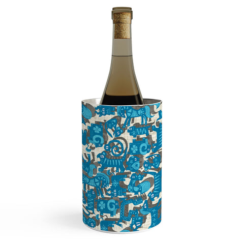 Sharon Turner Chinese Animals Blue Wine Chiller