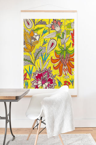 Sharon Turner chintz pop yellow Art Print And Hanger
