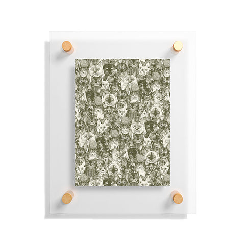 Sharon Turner christmas cats natural Floating Acrylic Print