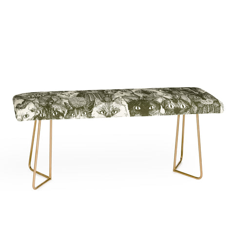 Sharon Turner christmas cats natural Bench