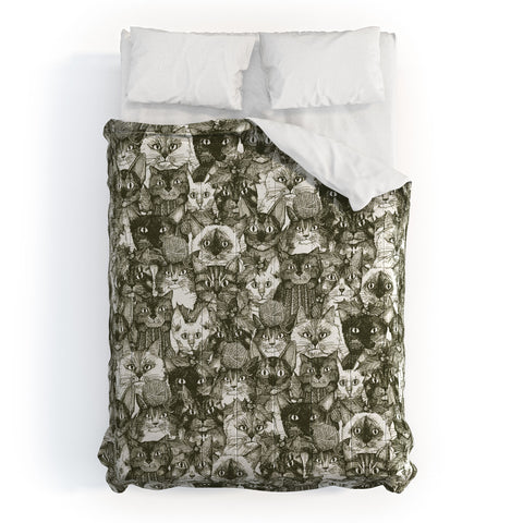 Sharon Turner christmas cats natural Comforter