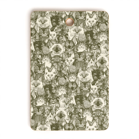 Sharon Turner christmas cats natural Cutting Board Rectangle