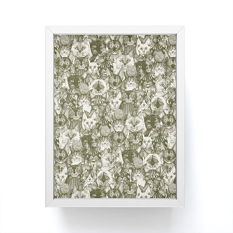 Sharon Turner christmas cats natural Framed Mini Art Print
