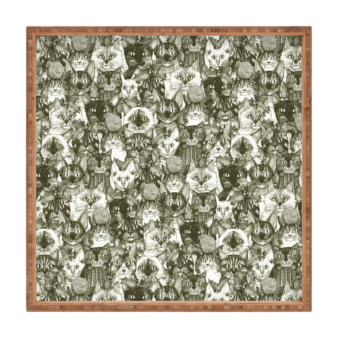 Sharon Turner christmas cats natural Square Tray
