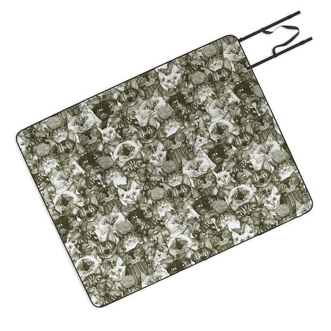 Sharon Turner christmas cats natural Picnic Blanket