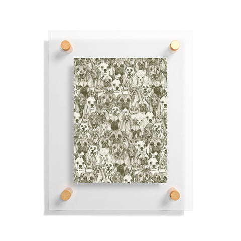 Sharon Turner christmas dogs natural Floating Acrylic Print