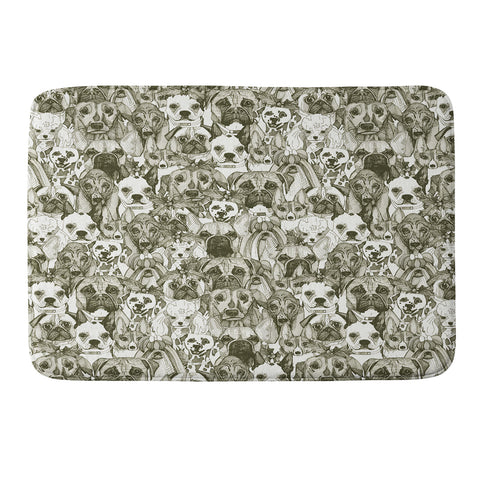 Sharon Turner christmas dogs natural Memory Foam Bath Mat