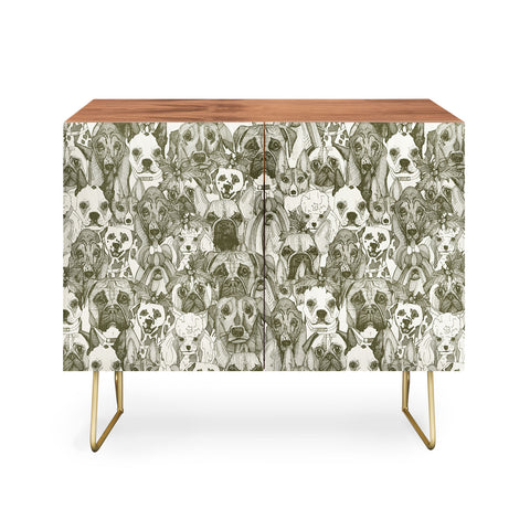 Sharon Turner christmas dogs natural Credenza