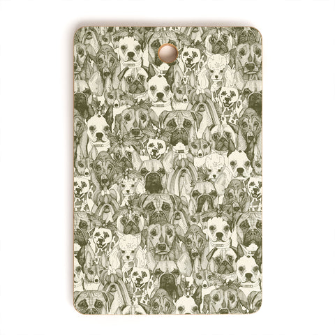 Sharon Turner christmas dogs natural Cutting Board Rectangle