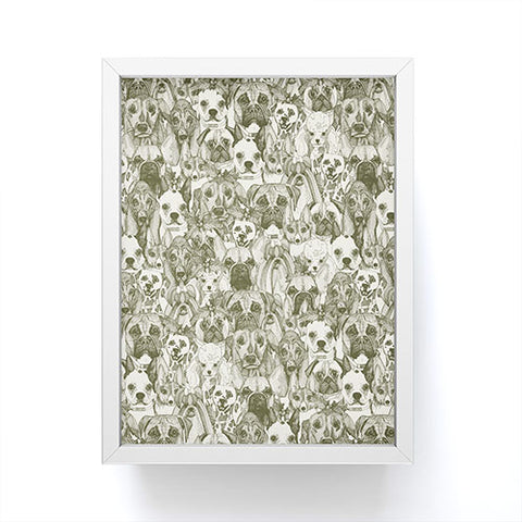 Sharon Turner christmas dogs natural Framed Mini Art Print