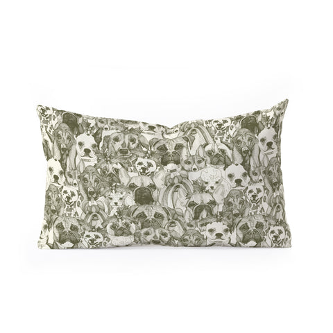 Sharon Turner christmas dogs natural Oblong Throw Pillow