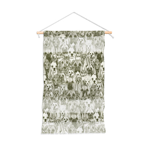 Sharon Turner christmas dogs natural Wall Hanging Portrait