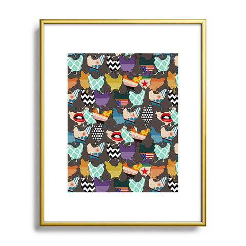 Sharon Turner Cincinnati Chickens Metal Framed Art Print