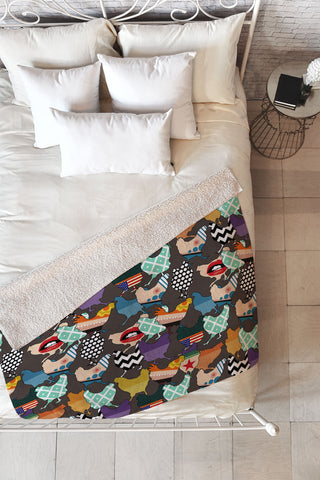 Sharon Turner Cincinnati Chickens Fleece Throw Blanket