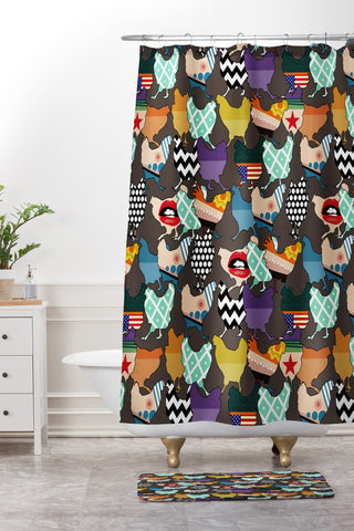 Sharon Turner Cincinnati Chickens Shower Curtain And Mat