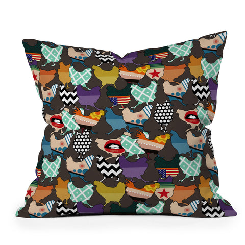 Sharon Turner Cincinnati Chickens Throw Pillow