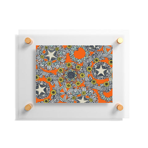 Sharon Turner cirque fleur orange stone star Floating Acrylic Print