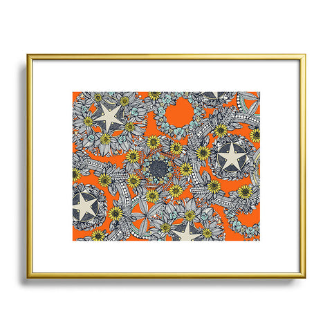 Sharon Turner cirque fleur orange stone star Metal Framed Art Print