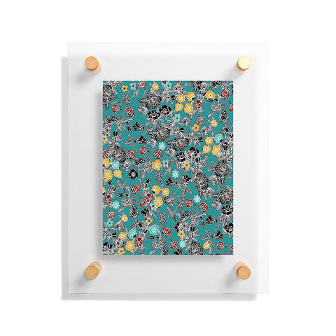 Sharon Turner Cloisonne Flowers Floating Acrylic Print