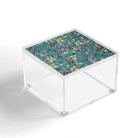 Sharon Turner Cloisonne Flowers Acrylic Box