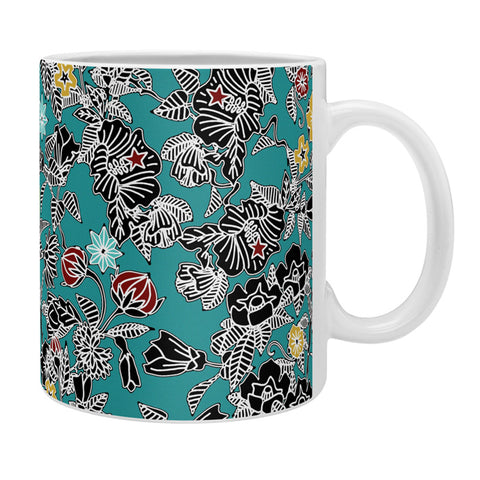 Sharon Turner Cloisonne Flowers Coffee Mug