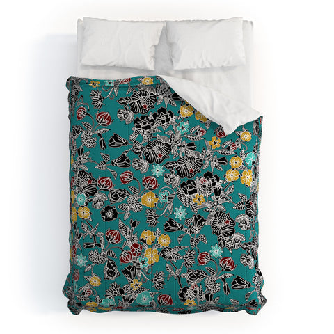 Sharon Turner Cloisonne Flowers Comforter