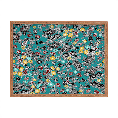 Sharon Turner Cloisonne Flowers Rectangular Tray