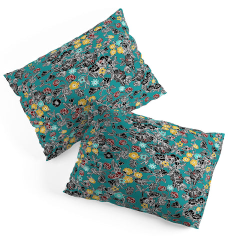 Sharon Turner Cloisonne Flowers Pillow Shams